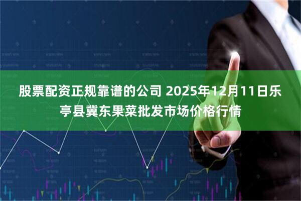 股票配资正规靠谱的公司 2025年12月11日乐亭县冀东果菜批发市场价格行情